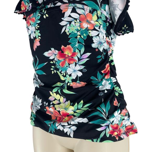 Tommy Bahama Floral Springs Flounce Tankini Top Swim Size XS - Picture 6 of 10